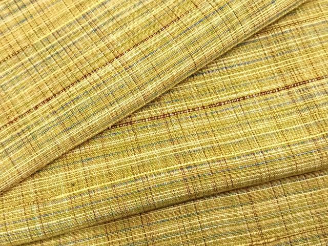平和屋着物▽上質な紬　単衣　縞　正絹　逸品　AABA7625fy