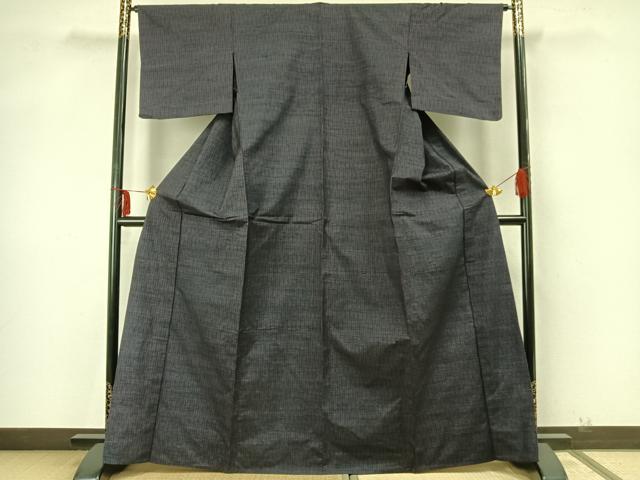 平和屋着物▽上質な紬　単衣　立涌文　正絹　逸品　AABA7627fy