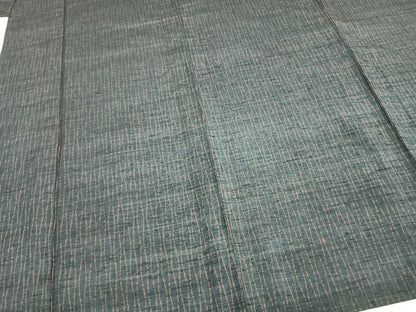 平和屋着物▽上質な紬　単衣　立涌文　正絹　逸品　AABA7627fy