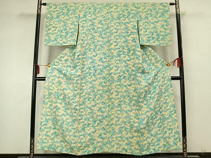 平和屋着物▽上質な小紋 単衣 蝶尽くし 三越扱い 正絹 逸品 AABA7629fy