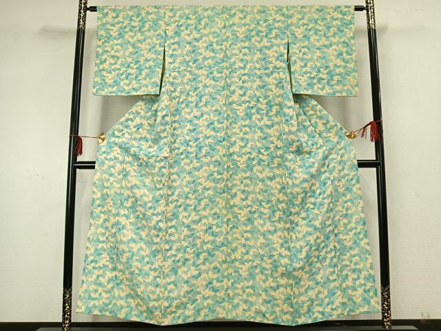平和屋着物▽上質な小紋 単衣 蝶尽くし 三越扱い 正絹 逸品 AABA7629fy