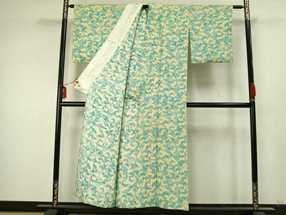平和屋着物▽上質な小紋 単衣 蝶尽くし 三越扱い 正絹 逸品 AABA7629fy
