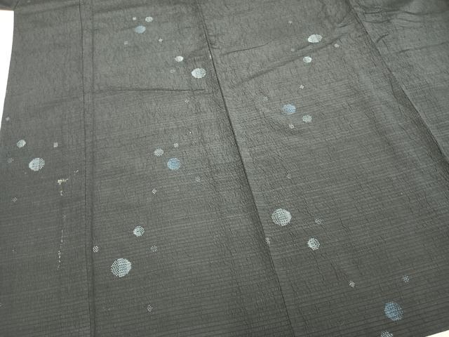 平和屋着物▽上質な紬 単衣 水玉 正絹 逸品 AABA7630fy