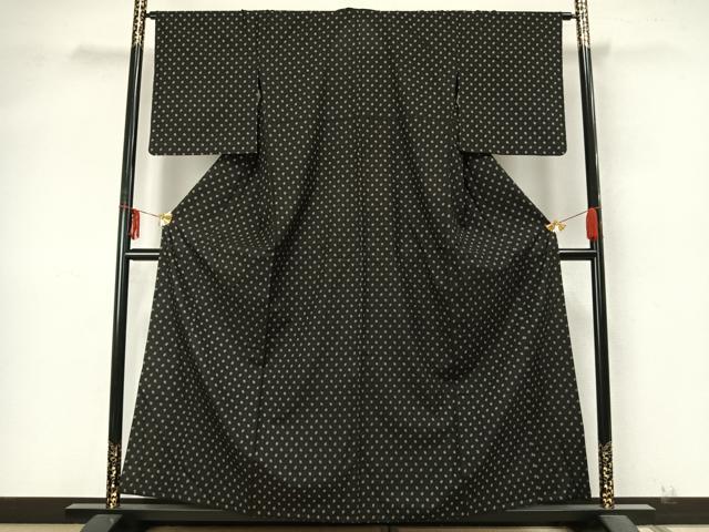 平和屋着物▽本場大島紬 単衣 色紙重ね文 正絹 逸品 AABA7631fy