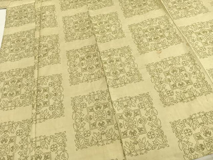 平和屋着物▽本場大島紬　単衣　7マルキ　吉祥花文　正絹　逸品　AABA7632fy