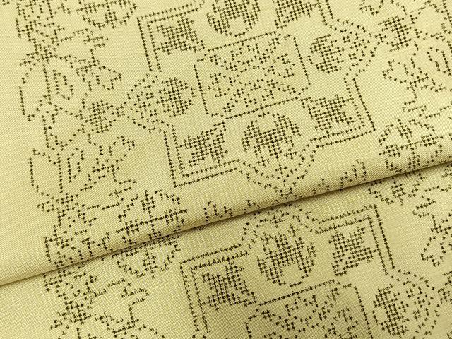 平和屋着物▽本場大島紬　単衣　7マルキ　吉祥花文　正絹　逸品　AABA7632fy