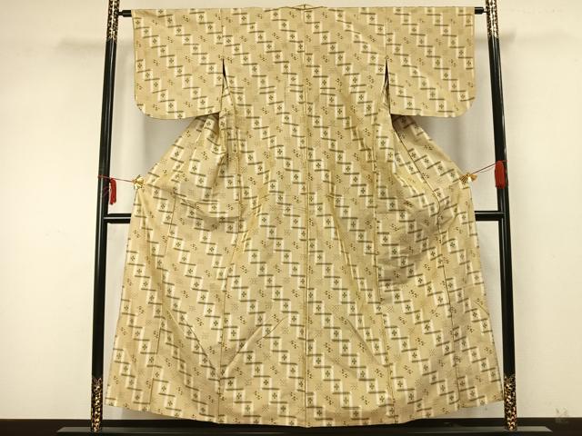 平和屋着物▽本場琉球絣 単衣 正絹 逸品 AABA7633fy