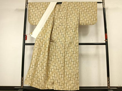 平和屋着物▽本場琉球絣 単衣 正絹 逸品 AABA7633fy