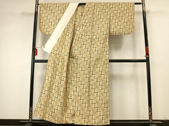 平和屋着物▽本場琉球絣 単衣 正絹 逸品 AABA7633fy