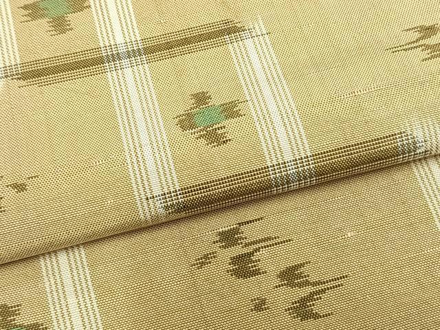 平和屋着物▽本場琉球絣 単衣 正絹 逸品 AABA7633fy