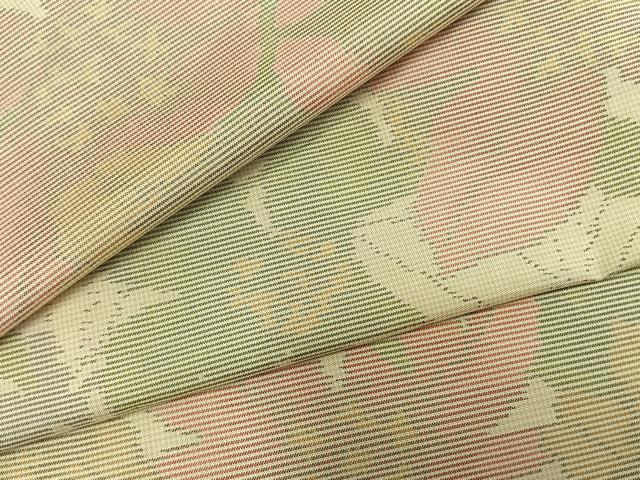 平和屋着物▽本場大島紬 単衣 草花文 正絹 逸品 AABA7634fy