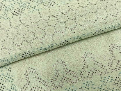平和屋着物▽上質な紬　単衣　横段文　正絹　逸品　AABA7635fy