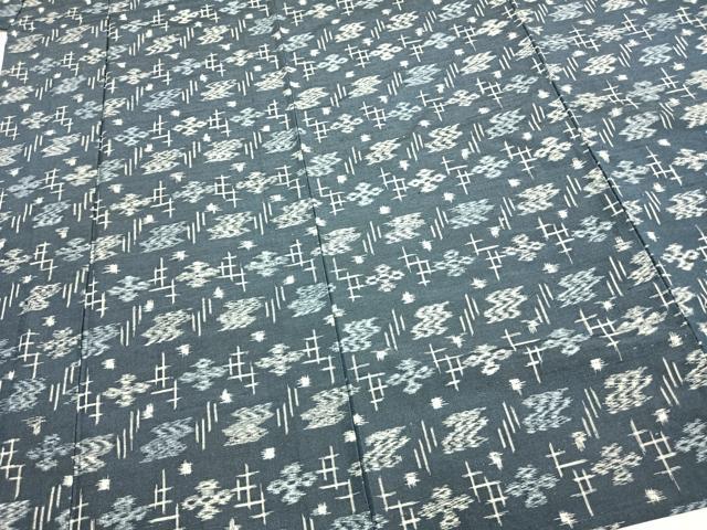 平和屋着物▽上質な紬 単衣 琉球絣 正絹 逸品 AABA7638fy
