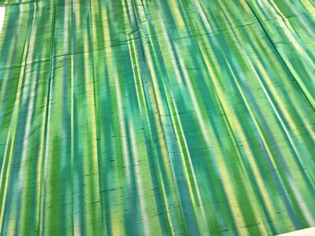 平和屋着物▽上質な紬 単衣 縞 正絹 逸品 AABA7639fy