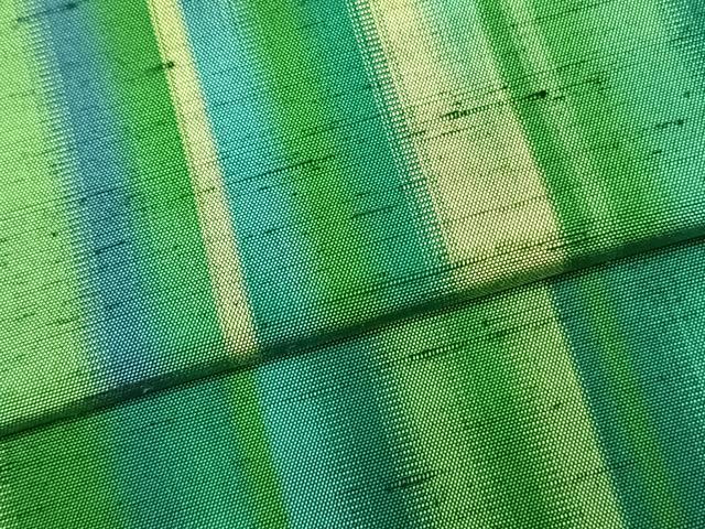 平和屋着物▽上質な紬 単衣 縞 正絹 逸品 AABA7639fy