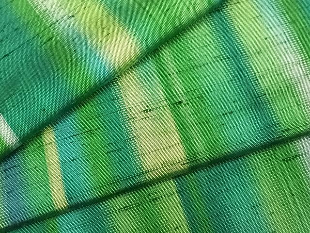 平和屋着物▽上質な紬 単衣 縞 正絹 逸品 AABA7639fy