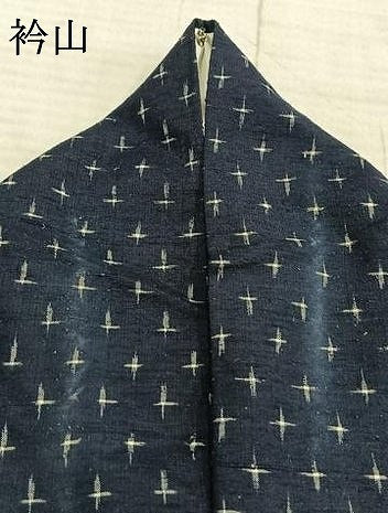 平和屋着物▽上質な紬 単衣 十字絣 正絹 逸品 AABA7642fy