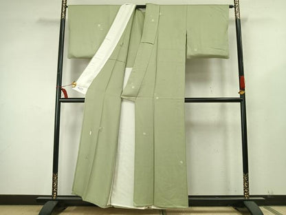 平和屋着物▽本加賀友禅作家 柿本市郎 小紋 単衣 草花文 やまと誂製 正絹 逸品 AABA7647fy