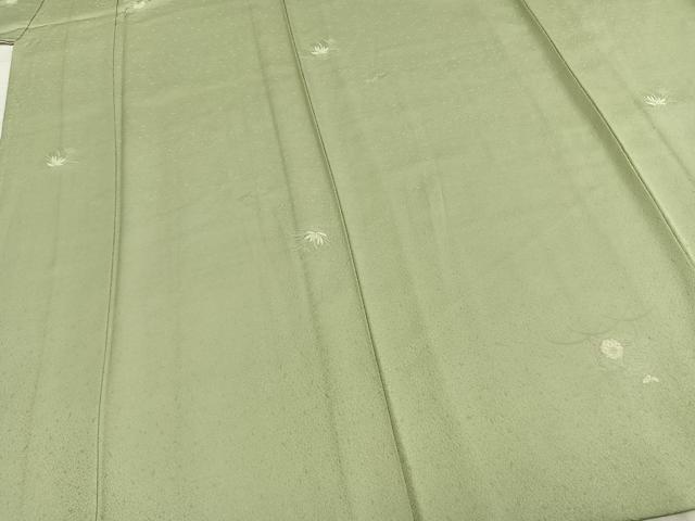 平和屋着物▽本加賀友禅作家 柿本市郎 小紋 単衣 草花文 やまと誂製 正絹 逸品 AABA7647fy