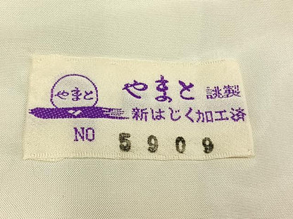 平和屋着物▽本加賀友禅作家 柿本市郎 小紋 単衣 草花文 やまと誂製 正絹 逸品 AABA7647fy