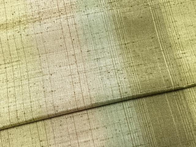 平和屋着物▽上質な紬 単衣 間道 正絹 逸品 AABA7649fy
