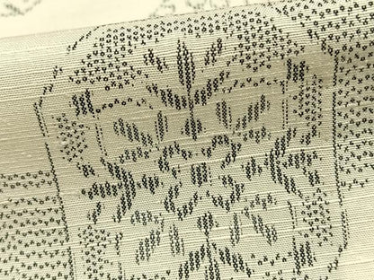 平和屋着物▽上質な紬 単衣 亀甲花文 正絹 逸品 AABA7650fy