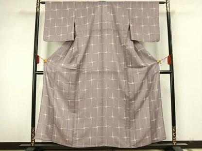 平和屋着物▽上質な紬 単衣 抽象文様 正絹 逸品 AABA7658fy