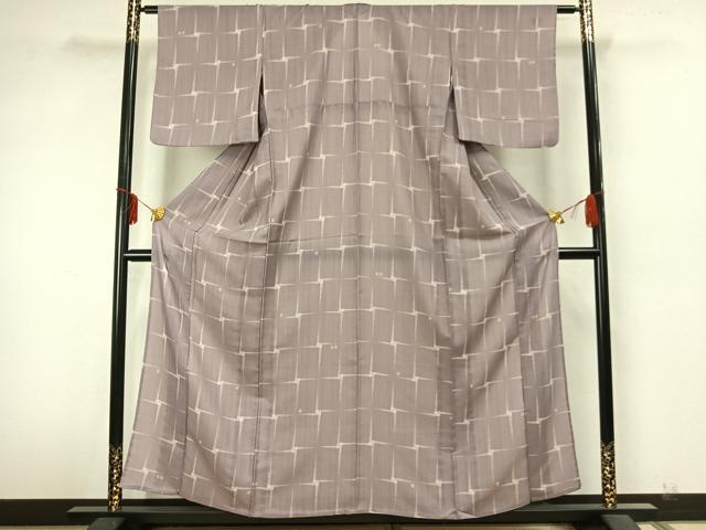 平和屋着物▽上質な紬 単衣 抽象文様 正絹 逸品 AABA7658fy