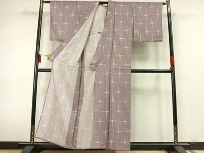 平和屋着物▽上質な紬 単衣 抽象文様 正絹 逸品 AABA7658fy