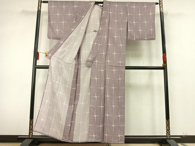 平和屋着物▽上質な紬 単衣 抽象文様 正絹 逸品 AABA7658fy