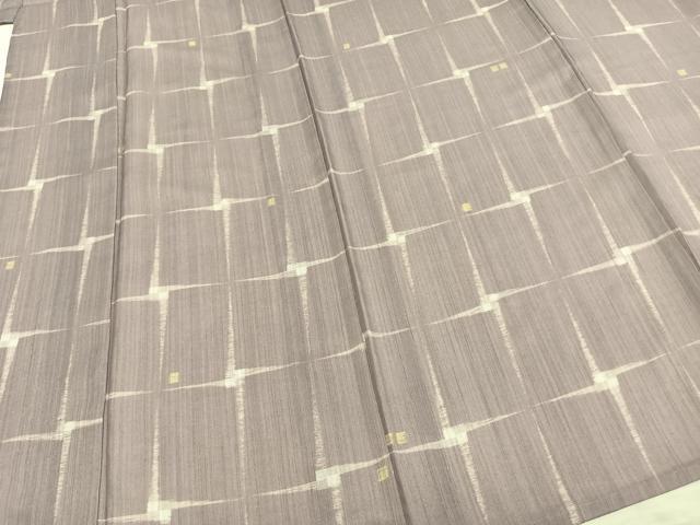 平和屋着物▽上質な紬 単衣 抽象文様 正絹 逸品 AABA7658fy