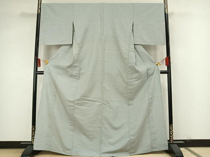 平和屋着物▽上質な紬 単衣 横縞 やまと誂製 正絹 逸品 AABA7662fy