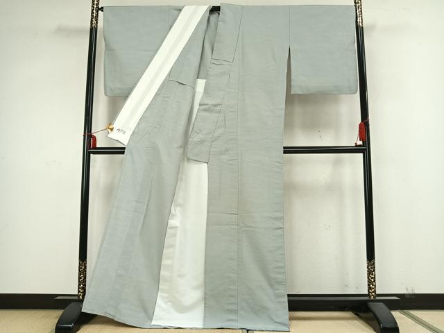 平和屋着物▽上質な紬 単衣 横縞 やまと誂製 正絹 逸品 AABA7662fy