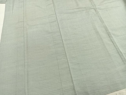 平和屋着物▽上質な紬 単衣 横縞 やまと誂製 正絹 逸品 AABA7662fy