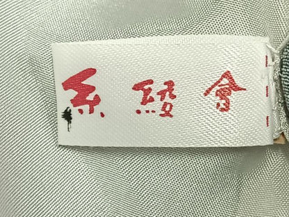 平和屋着物▽上質な色無地 単衣 灰青色 正絹 逸品 AABA7664fy