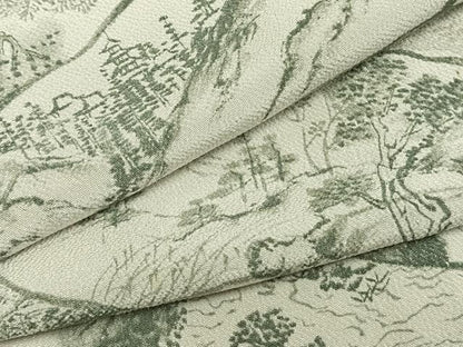 平和屋着物▽上質な小紋 単衣 手描き 切嵌風景文 正絹 逸品 AABA7665fy