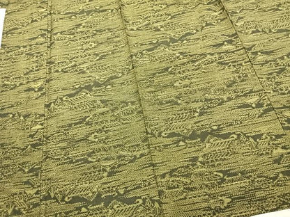 平和屋着物▽上質な紬 単衣 風景文 正絹 逸品 AABA7668fy