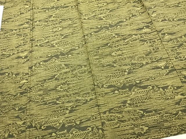 平和屋着物▽上質な紬 単衣 風景文 正絹 逸品 AABA7668fy