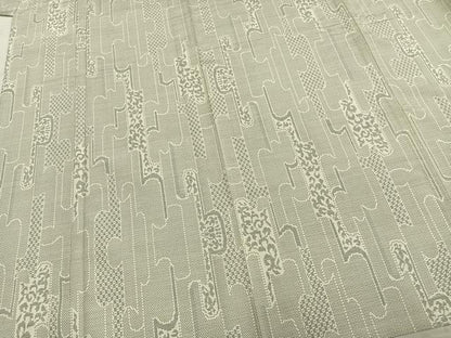 平和屋着物▽上質な紬 単衣 幾何学文 正絹 逸品 未使用 AABA7669fy