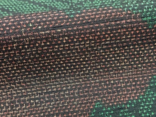 平和屋着物▽上質な紬　単衣　雲取り文　正絹　逸品　AABA7670fy