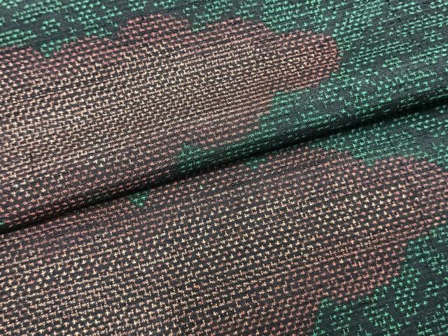 平和屋着物▽上質な紬　単衣　雲取り文　正絹　逸品　AABA7670fy