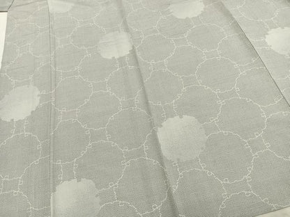 平和屋着物▽上質な紬 単衣 雪輪文 正絹 逸品 AABA7672fy