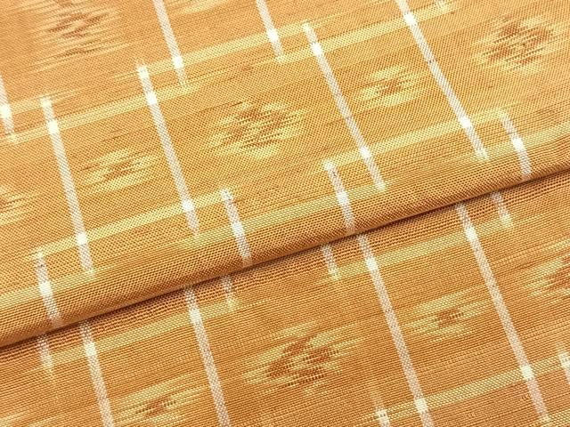 平和屋着物▽本場琉球絣 単衣 色紙花文 正絹 逸品 AABA7674fy