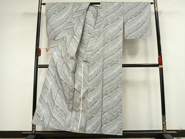 平和屋着物▽本場大島紬 単衣 舞花文 正絹 逸品 AABA7675fy