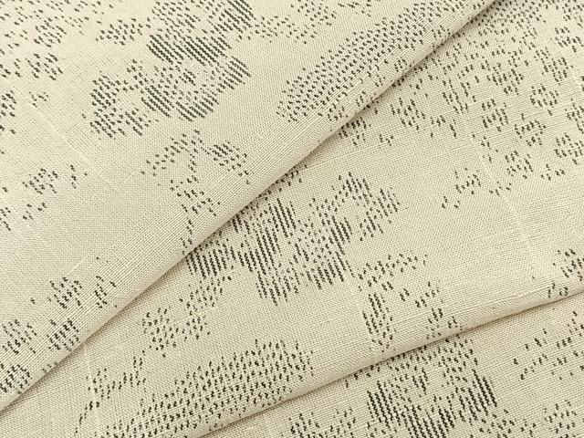 平和屋着物▽上質な紬 単衣 霞取り花文 正絹 逸品 AABA7677fy
