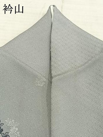 平和屋着物▽上質な小紋 単衣 草花文 正絹 逸品 AABA7678fy