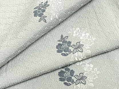 平和屋着物▽上質な小紋 単衣 草花文 正絹 逸品 AABA7678fy