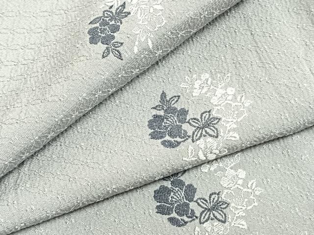 平和屋着物▽上質な小紋 単衣 草花文 正絹 逸品 AABA7678fy