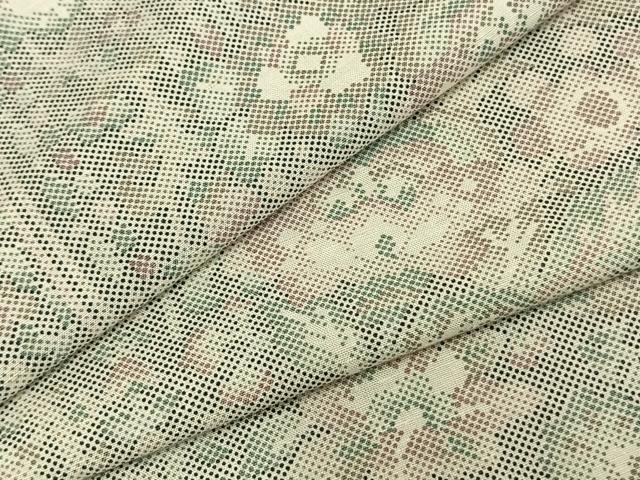 平和屋着物▽上質な紬　単衣　草花文　正絹　逸品　AABA7682fy