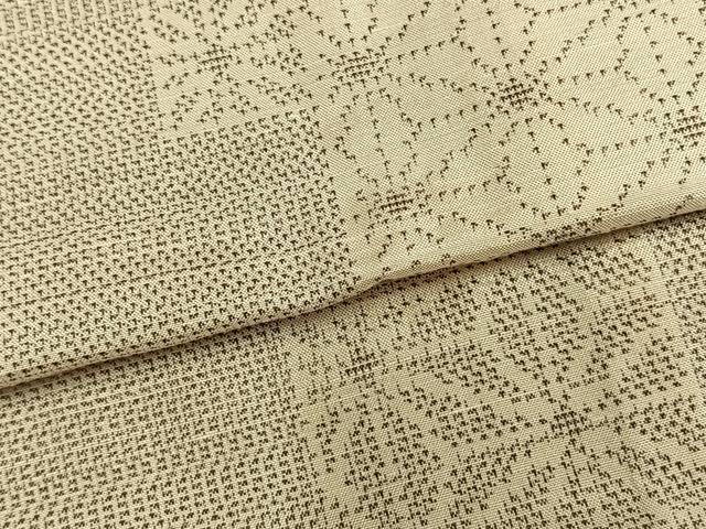 平和屋着物▽上質な紬 単衣 色紙重ね麻の葉文様 正絹 逸品 AABA7686fy
